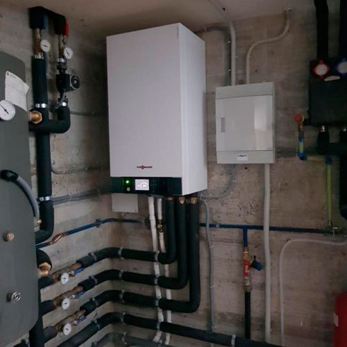 Sala interior con bomba de calor