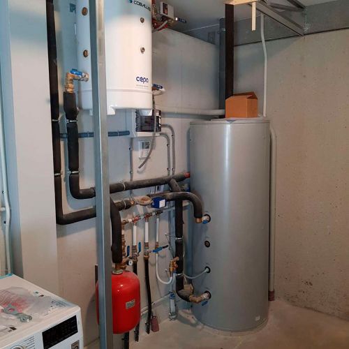 Sala con bomba de calor